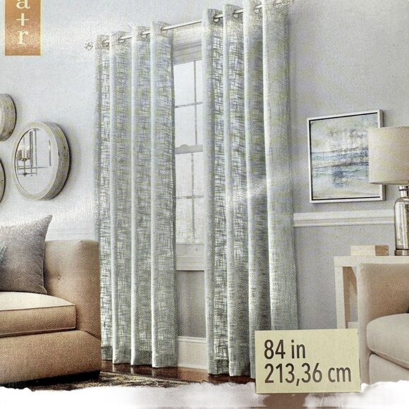 Allen+Roth Grommet Top Curtain Panel 50" X 84" Mineral Polyester Light Filtering - Picture 4 of 11